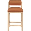 Meridian Furniture Roundhill Cognac Vegan Leather Upholstered Counter Stool