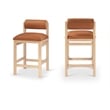Meridian Furniture Roundhill Cognac Vegan Leather Upholstered Counter Stool