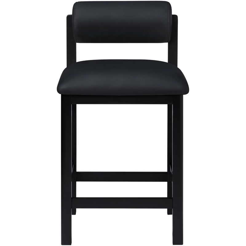 Meridian Furniture Roundhill Black Vegan Leather Upholstered Counter Stool