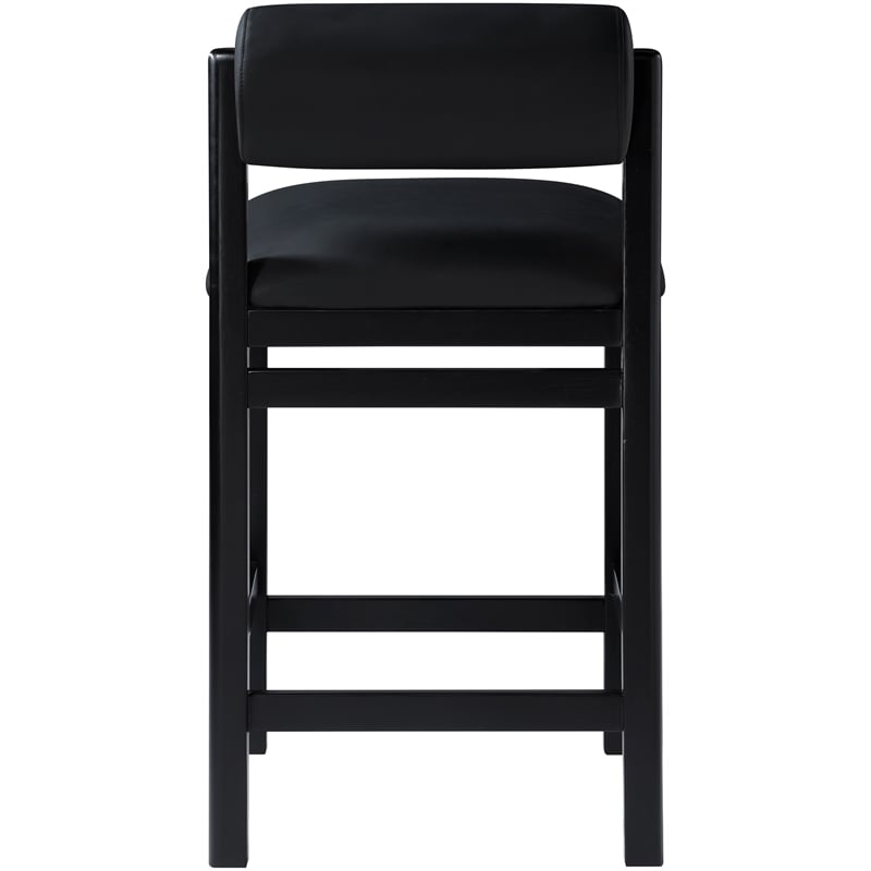 Meridian Furniture Roundhill Black Vegan Leather Upholstered Counter Stool