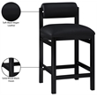 Meridian Furniture Roundhill Black Vegan Leather Upholstered Counter Stool