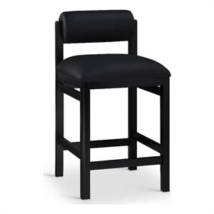 Meridian Furniture Roundhill Black Vegan Leather Upholstered Counter Stool