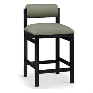 Meridian Furniture Roundhill Green Vegan Leather Upholstered Counter Stool