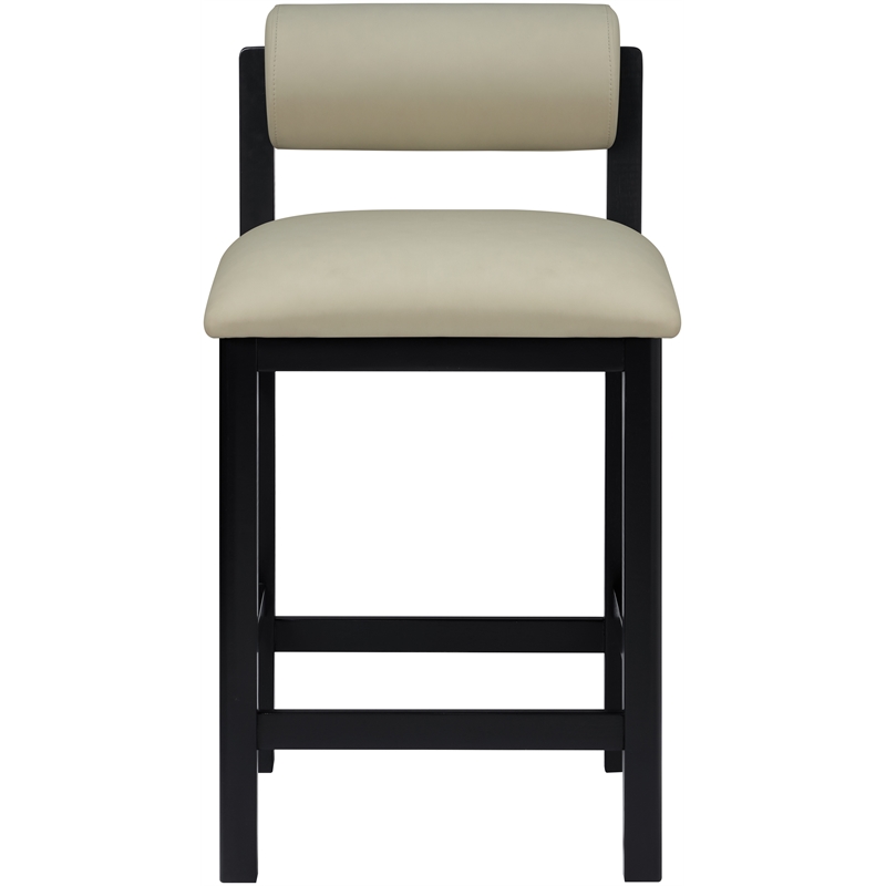 Meridian Furniture Roundhill Taupe Vegan Leather Upholstered Counter Stool