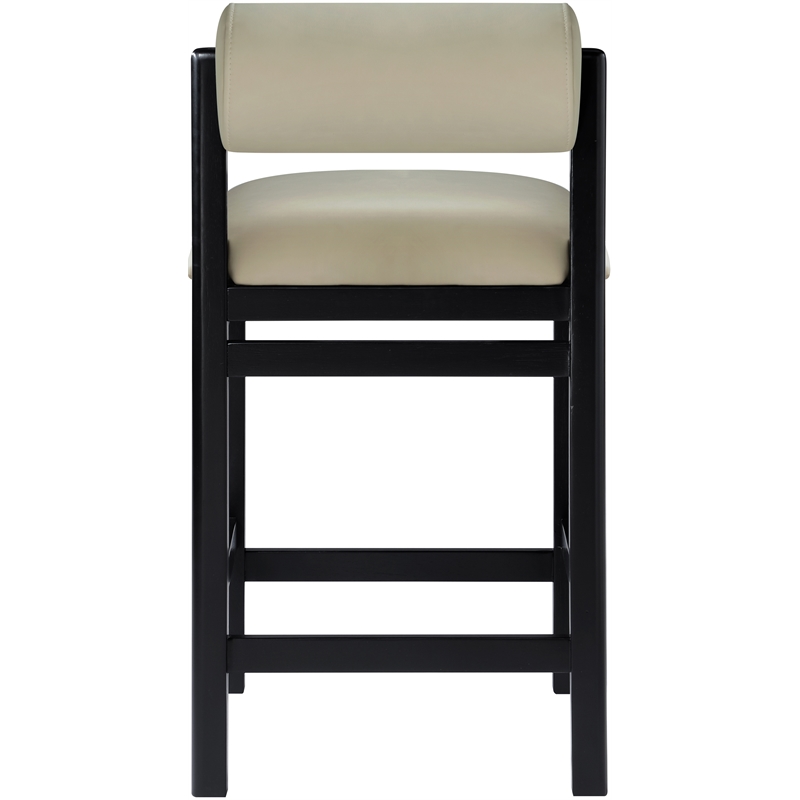 Meridian Furniture Roundhill Taupe Vegan Leather Upholstered Counter Stool