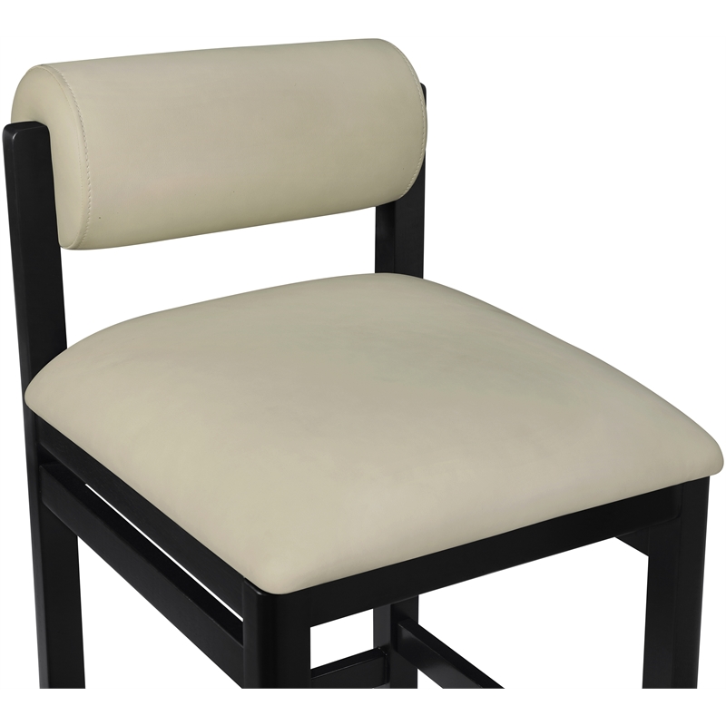 Meridian Furniture Roundhill Taupe Vegan Leather Upholstered Counter Stool