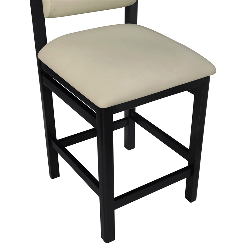 Meridian Furniture Roundhill Taupe Vegan Leather Upholstered Counter Stool