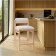 Meridian Furniture Roundhill Beige Linen Textured Fabric Counter Stool