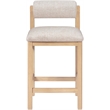 Meridian Furniture Roundhill Beige Linen Textured Fabric Counter Stool