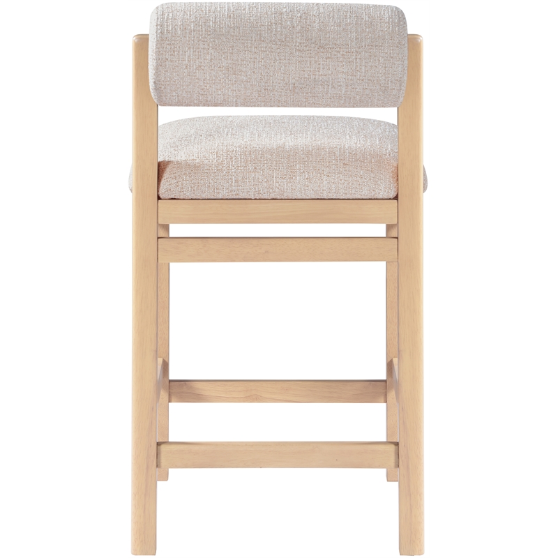 Meridian Furniture Roundhill Beige Linen Textured Fabric Counter Stool