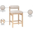 Meridian Furniture Roundhill Beige Linen Textured Fabric Counter Stool