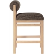 Meridian Furniture Roundhill Brown Linen Textured Fabric Counter Stool