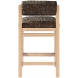 Meridian Furniture Roundhill Brown Linen Textured Fabric Counter Stool