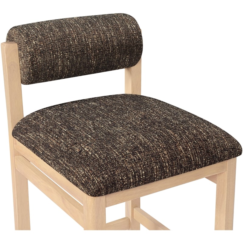 Meridian Furniture Roundhill Brown Linen Textured Fabric Counter Stool