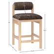 Meridian Furniture Roundhill Brown Linen Textured Fabric Counter Stool