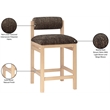 Meridian Furniture Roundhill Brown Linen Textured Fabric Counter Stool