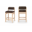 Meridian Furniture Roundhill Brown Linen Textured Fabric Counter Stool