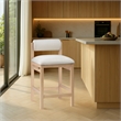 Meridian Furniture Roundhill Cream Linen Textured Fabric Counter Stool