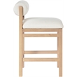 Meridian Furniture Roundhill Cream Linen Textured Fabric Counter Stool