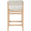 Meridian Furniture Roundhill Cream Linen Textured Fabric Counter Stool