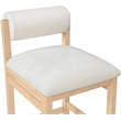 Meridian Furniture Roundhill Cream Linen Textured Fabric Counter Stool