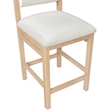 Meridian Furniture Roundhill Cream Linen Textured Fabric Counter Stool