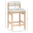 Meridian Furniture Roundhill Cream Linen Textured Fabric Counter Stool