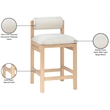 Meridian Furniture Roundhill Cream Linen Textured Fabric Counter Stool