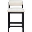 Meridian Furniture Roundhill Cream Linen Textured Fabric Counter Stool