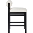 Meridian Furniture Roundhill Cream Linen Textured Fabric Counter Stool