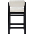 Meridian Furniture Roundhill Cream Linen Textured Fabric Counter Stool