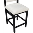 Meridian Furniture Roundhill Cream Linen Textured Fabric Counter Stool