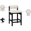 Meridian Furniture Roundhill Cream Linen Textured Fabric Counter Stool