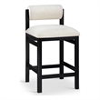 Meridian Furniture Roundhill Cream Linen Textured Fabric Counter Stool