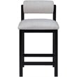 Meridian Furniture Roundhill Grey Linen Textured Fabric Counter Stool