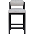 Meridian Furniture Roundhill Grey Linen Textured Fabric Counter Stool