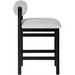 Meridian Furniture Roundhill Grey Linen Textured Fabric Counter Stool