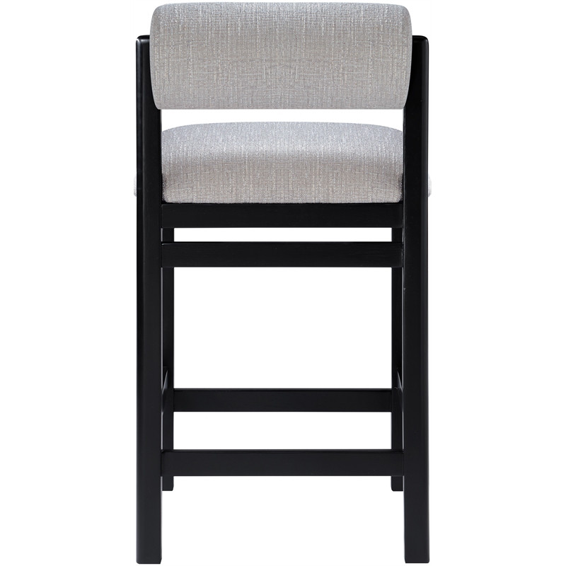 Meridian Furniture Roundhill Grey Linen Textured Fabric Counter Stool
