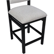 Meridian Furniture Roundhill Grey Linen Textured Fabric Counter Stool