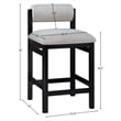 Meridian Furniture Roundhill Grey Linen Textured Fabric Counter Stool