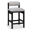 Meridian Furniture Roundhill Grey Linen Textured Fabric Counter Stool