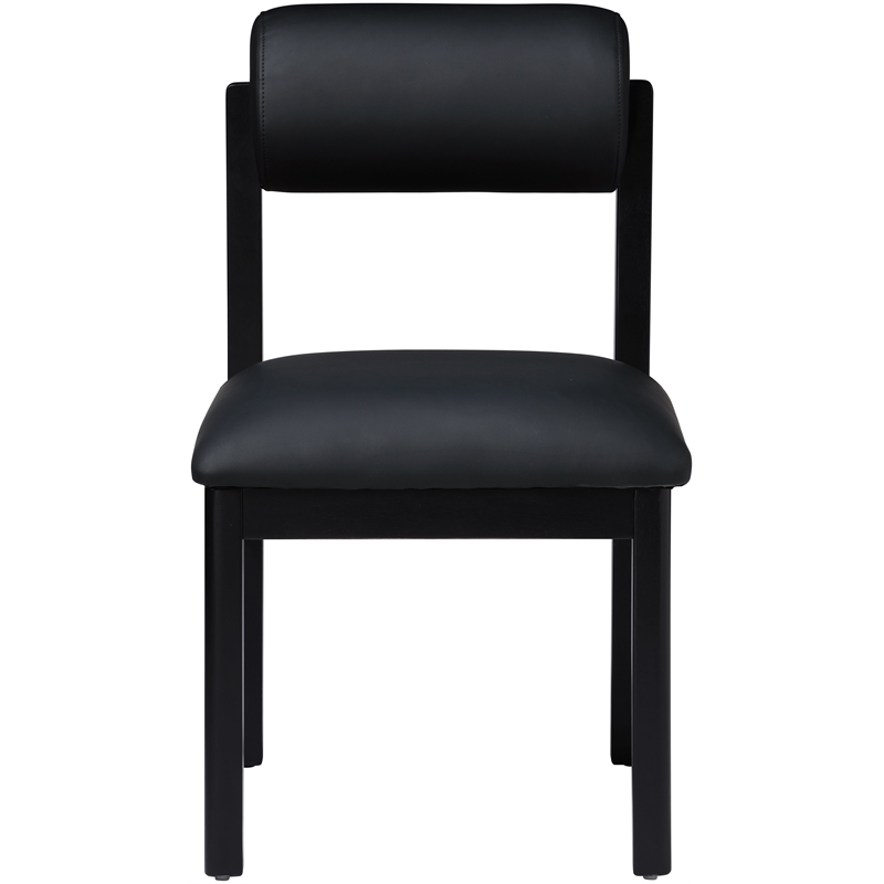 Meridian Furniture Roundhill Black Vegan Leather Dining Chair (Set of 2)