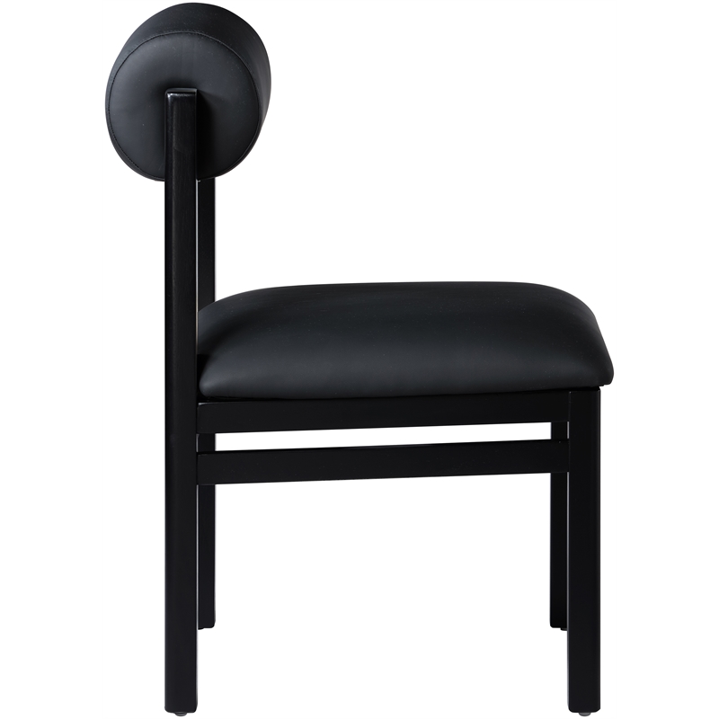 Meridian Furniture Roundhill Black Vegan Leather Dining Chair (Set of 2)