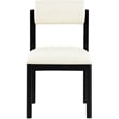 Meridian Furniture Roundhill Cream Vegan Leather Dining Chair (Set of 2)