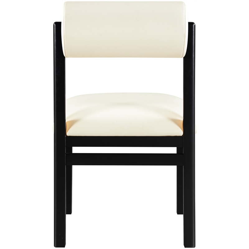 Meridian Furniture Roundhill Cream Vegan Leather Dining Chair (Set of 2)