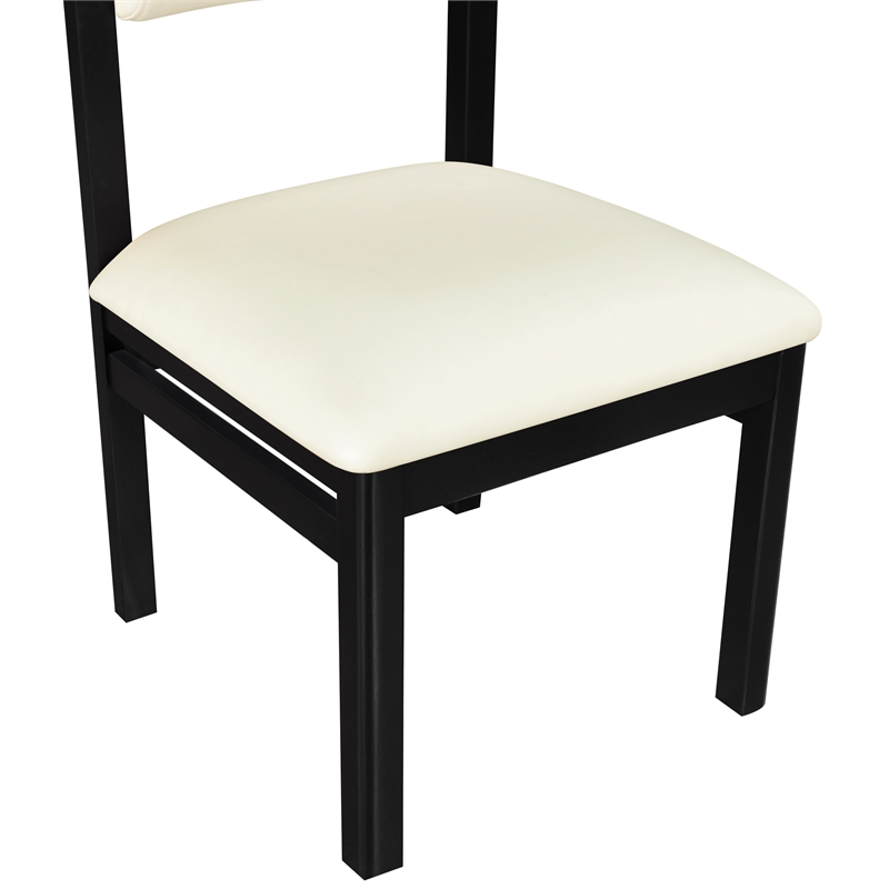 Meridian Furniture Roundhill Cream Vegan Leather Dining Chair (Set of 2)