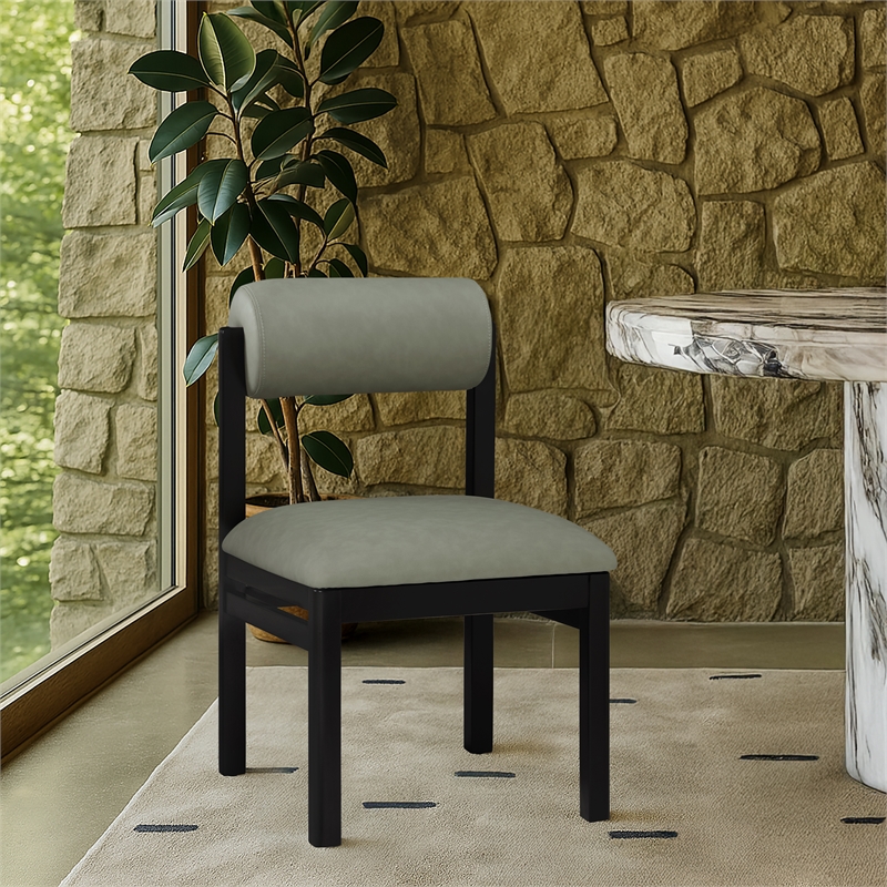 Meridian Furniture Roundhill Green Vegan Leather Dining Chair (Set of 2)