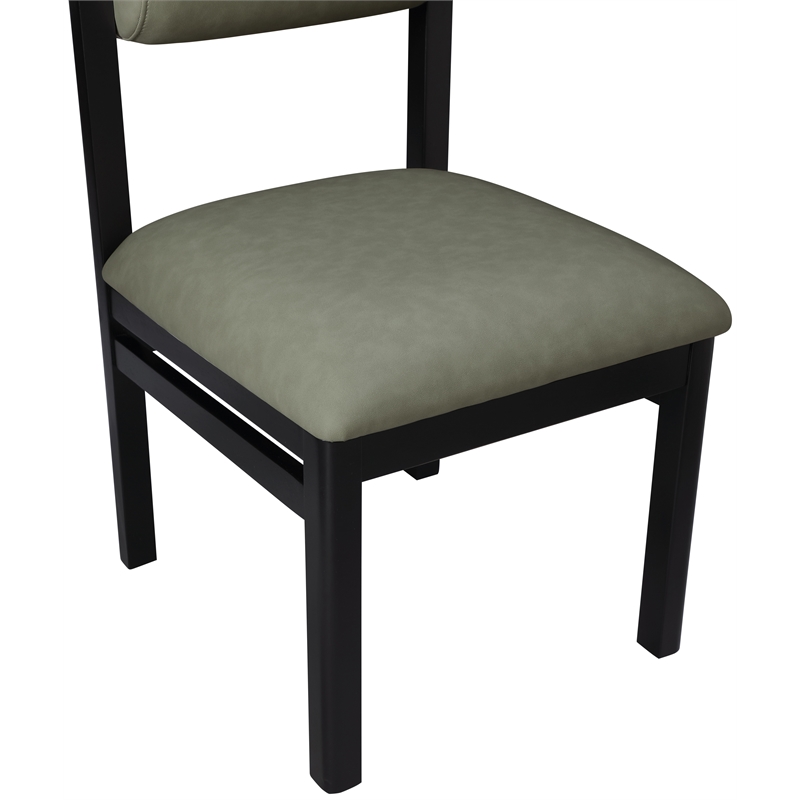 Meridian Furniture Roundhill Green Vegan Leather Dining Chair (Set of 2)