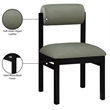 Meridian Furniture Roundhill Green Vegan Leather Dining Chair (Set of 2)