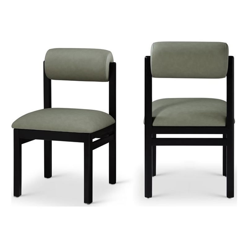 Meridian Furniture Roundhill Green Vegan Leather Dining Chair (Set of 2)